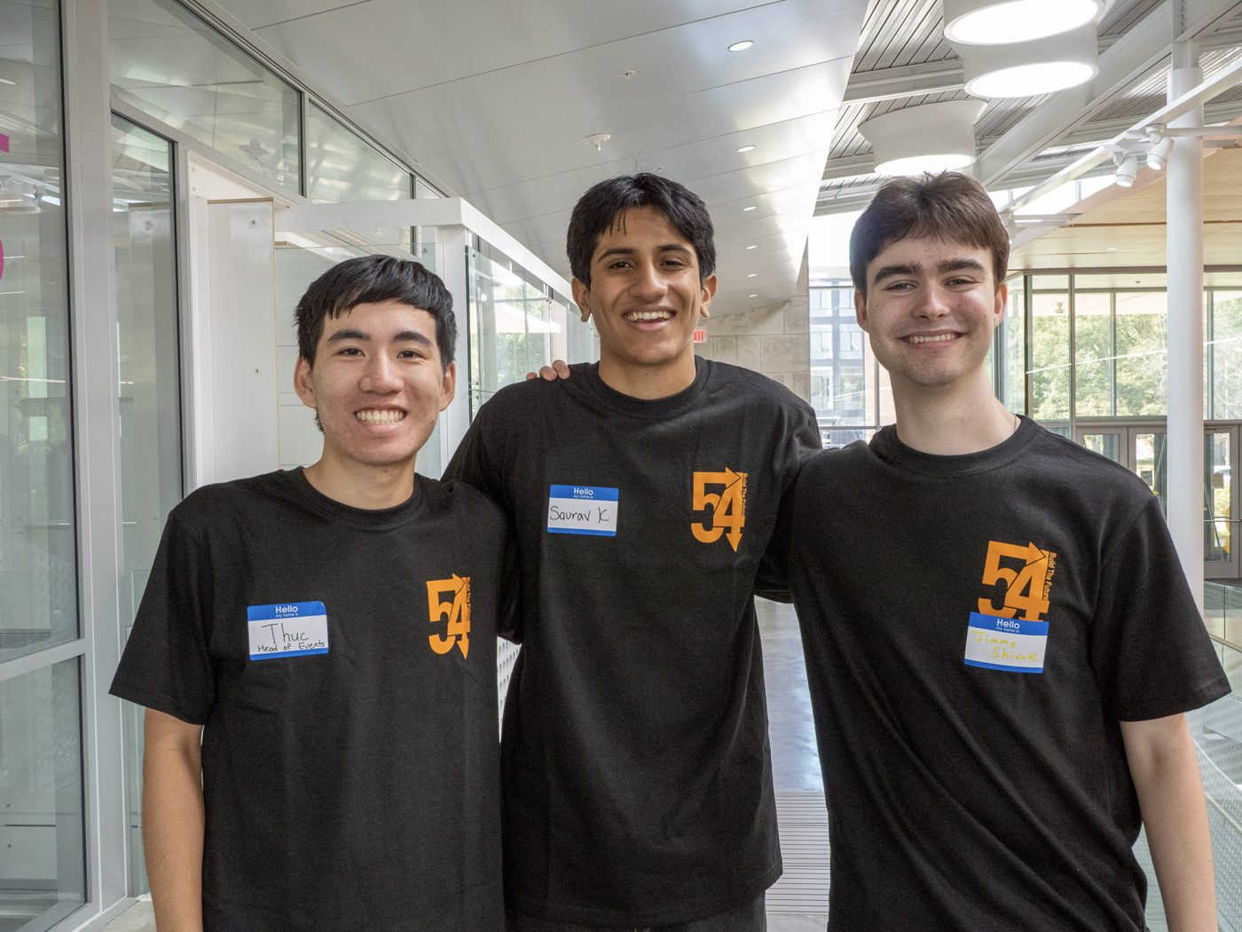Thuc, Saurav and Jimmy from the Founders Events team in 54 shirts